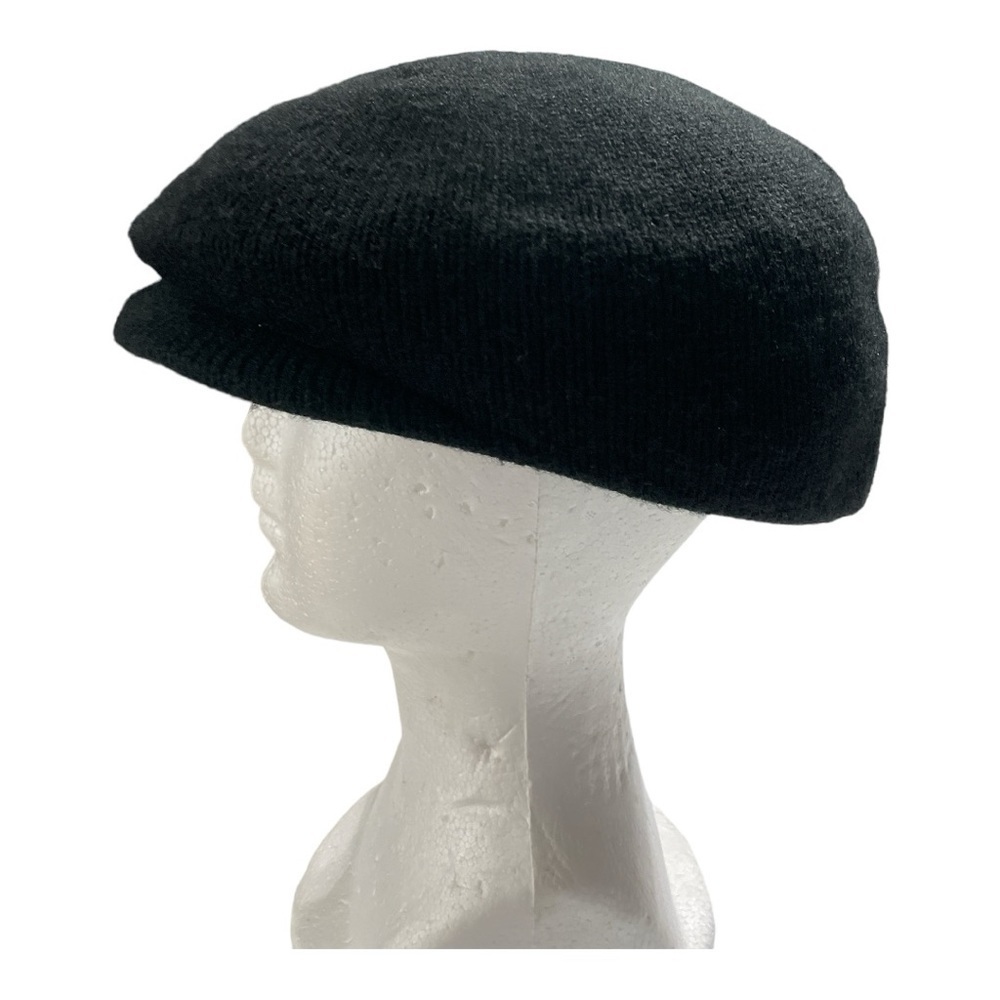 Isotoner Black Knit Newsboy Hat Cap Vintage